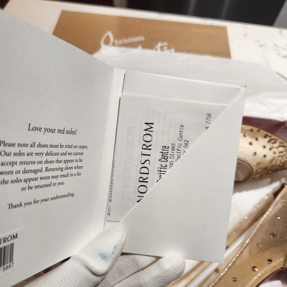 Louboutin Follies Strass Crystal Nude Heels - Picture 14 of 16